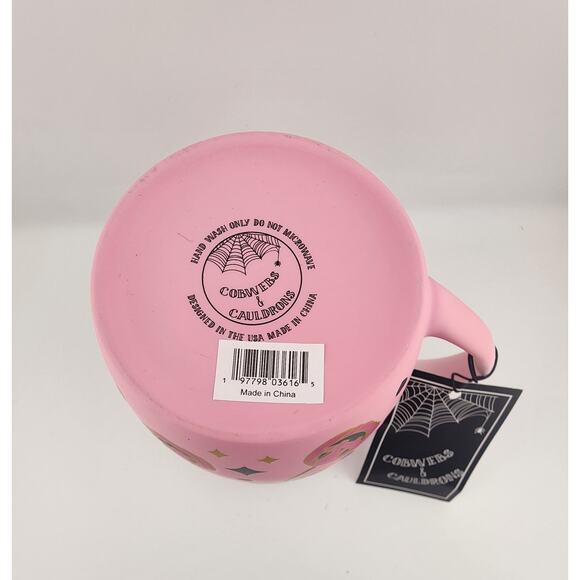 Cobwebs & Cauldrons Halloween Mug Pink Jack O Lantern Spooky Summerween - Picture 4 of 4